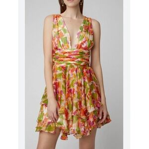 Caroline Constas | Paros Printed Silk Mini Dress Sz XS